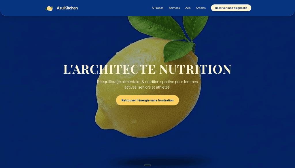 Page d’accueil du site L’Architecte Nutrition